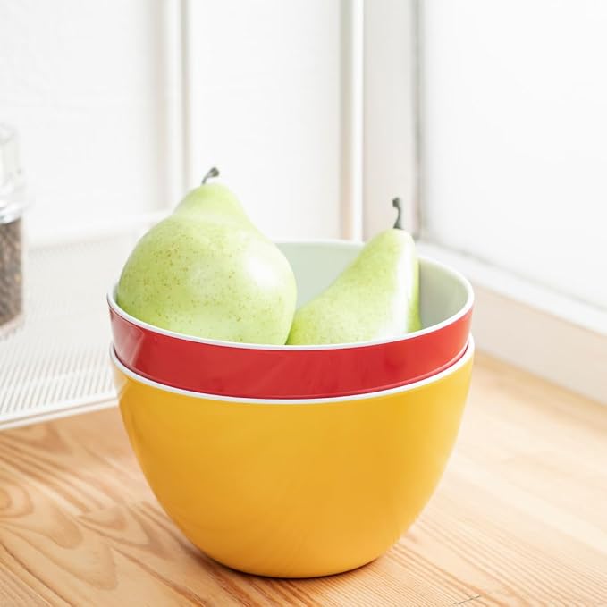 Set of 6 Large Bowls, 5.5-Inch 30.4 OZ ColorPop Melamine Bowls, Unbreakable - Image 5