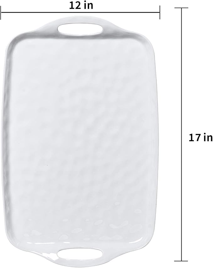 TP Melamine Serving Trays with Handles, 17” x 12”, Pure White | Rectangular - Image 5