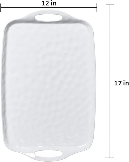 TP Melamine Serving Trays with Handles, 17” x 12”, Pure White | Rectangular - Image 5