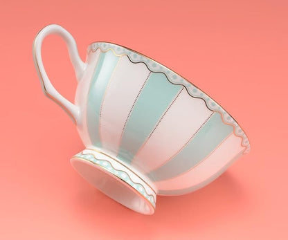 Bone China Tea Cup Set with Saucer Spoon - Image 4