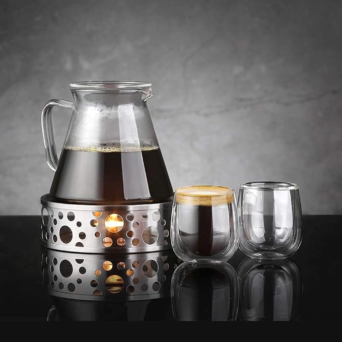 glastal Espresso Cups 4 oz Double Walled Glasses Coffee Mugs Set of 2, German - Image 6