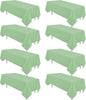 8 Pack Sage Green Tablecloth 60 x 102 Inch Rectangular Table Cloth for 6 Foot Rectangle Tables, Wrinkle Resistant Washable Polyester Fabric Table Covers for Wedding Party Banquet Buffet and Camping
