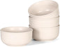 GZG 6-Inch Ceramic Cereal Bowls Set of 4, Rustic Matte Glazed Stoneware Bowls for Cereal, Soup, Salad & Snacks, 30 oz Capacity, Microwave & Dishwasher Safe(Cream Mist)