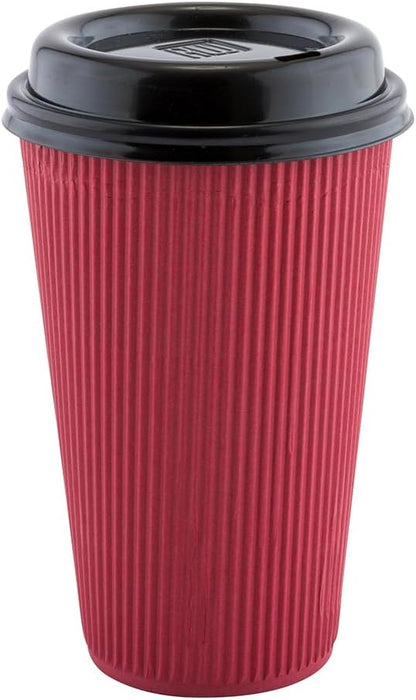 Restaurantware Ripple Wall Coffee Cups 500 Count 16 Ounce Insulated Crimson - Image 14