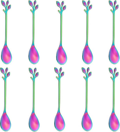 AnSaw Elegant Rainbow Leaf Coffee Spoons by AnSaw