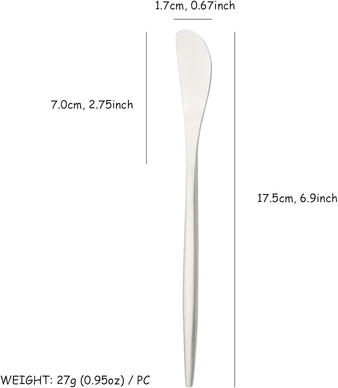 10 Pack Silver Cheese Spreader Knife, Uniturcky Stainless Steel Butter Spreader - Image 6