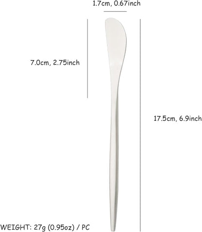 10 Pack Silver Cheese Spreader Knife, Uniturcky Stainless Steel Butter Spreader - Image 6