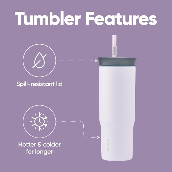Owala Tumbler Stainless Steel Water Bottle 24 oz Bunny Hop | 2-in-1 Sip-or-Swig - Image 3