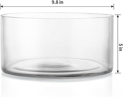 MDLUU Large Glass Salad Bowl,156 Fl Oz, Glass Fruit and Trifle Bowl, Mixing and Serving Bowl for Salads, Dessert, Cake