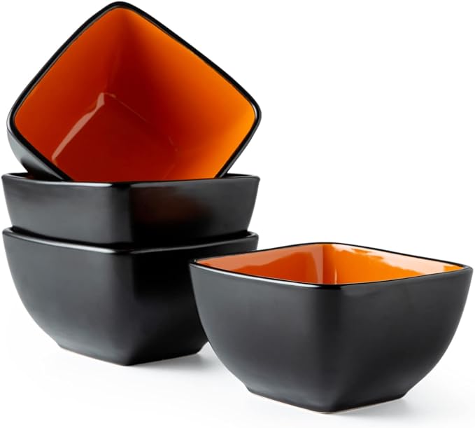 AmorArc 32oz Square Cereal Soup Bowls, Stoneware Bowls Set of 4 - Image 7
