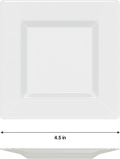 Exquisite Mini Disposable Appetizer Plates - 100 Pack 4.5" x 4.5" Crystal Clear Plastic Dessert Plates - Elegant Design for Weddings, Birthdays, Formal Parties - Stackable & Convenient - BPA Free