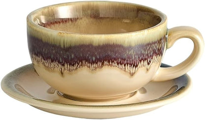 Coffeezone Vintage Design 12 oz Ceramic Latte Art Cappuccino Barista Cup by Coffeezone