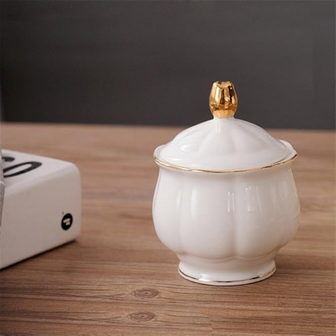 fanquare 15 Pieces Simple White English Ceramic Tea Sets, Tea Pot, Bone China - Image 5