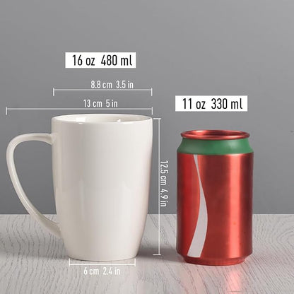 homEdge Porcelain Mug Set, 16 Ounces Cup - Image 8