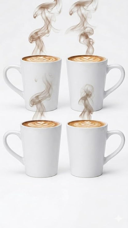 Minimalist White Ceramic Coffee Mug Set - Image 4