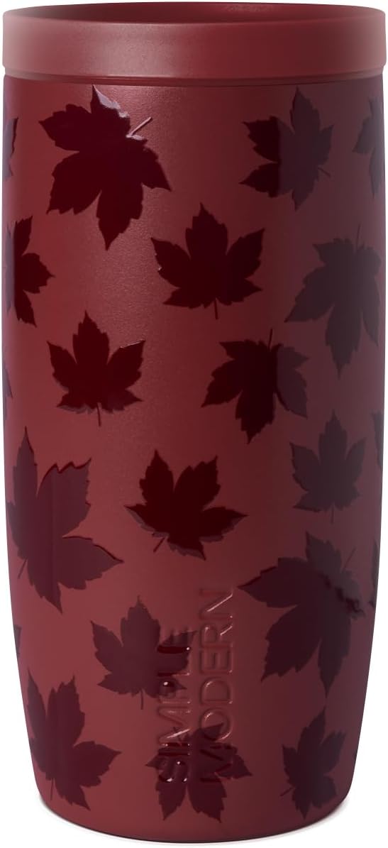Simple Modern Halloween Travel Coffee Mug 360° Lid | 16oz | Leaves | Voyager by Unknown