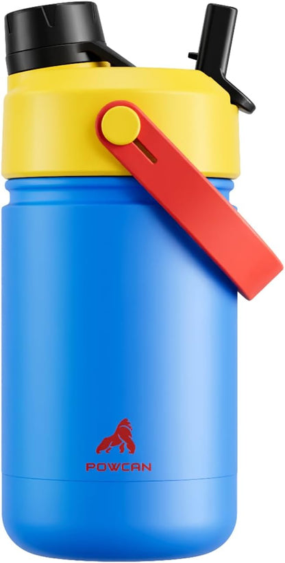 12 oz Kids Stainless Steel Water Bottle: Leakproof, Keep Cold 24H, Easy Clean by POWCAN