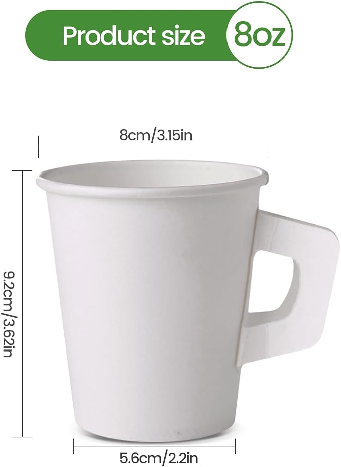 Disposable Tea Cups for Tea Party, 8 Oz Paper Coffee Cups - Image 3