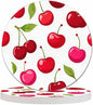 Cherry Berries Coasters for Drinks Office Coffee Table Healthy Fresh Fruit Food Glossy Leaf Organic Ripe Sweet Graphic Living Room Decor Set of 2 for Cold Drinks Wine Mugs and Cups 4 Inch