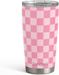 SANDJEST Checkered Tumbler 20oz Stainless Steel Insulated, Checker Travel by SANDJEST