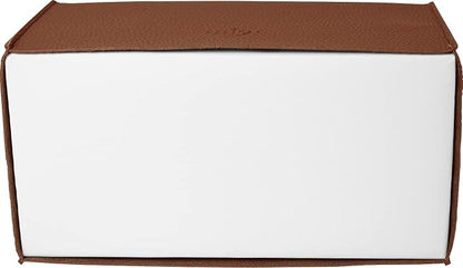 Carrotez Tissue Box Cover, [Refined] Modern PU Leather Rectangular Tissue Box Holder - Decorative Holder/Organizer for Bathroom Vanity Countertop, Night Stands, Office Desk 9.5"X5"X5" - Camel
