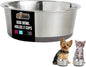 GORILLA GRIP Dog Bowls, Holds 2 Cups Each (16 fl oz), Heavy Duty Stainless Steel Food and Water Bowl for Feeding Dogs and Cats, Dishwasher Safe, Rust Resistant, BPA Free Rubber Base, Set of 2 Gray