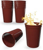 PartyPrints 10 Pack Small 10 to 12 oz Maroon Reusable Blank Plastic Cups by PartyPrints