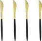 Black Gold Flatware, Royal 4 Piece Matte Black Handle 18/10 Stainless Steel by Unknown