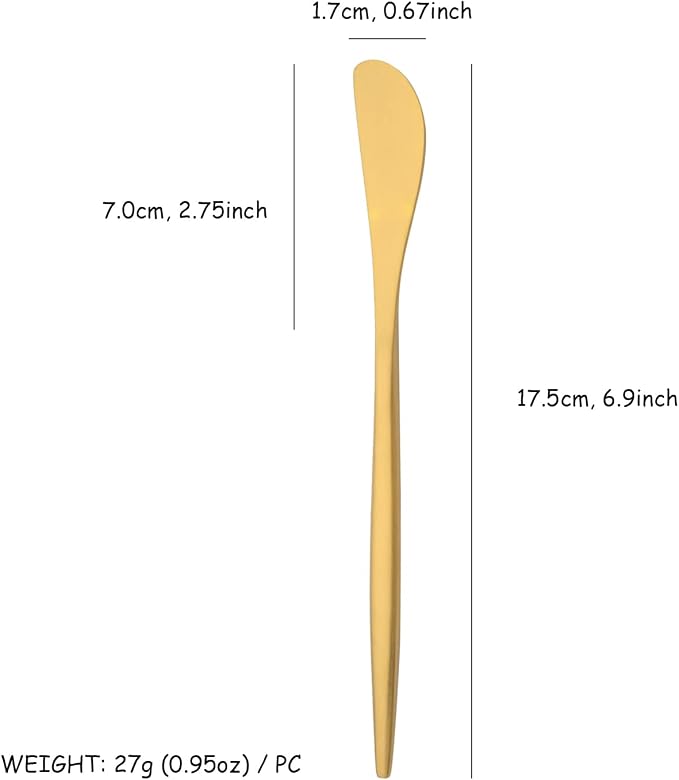 10 Pack Gold Cheese Spreader Knife, Uniturcky Stainless Steel Butter Spreader - Image 6