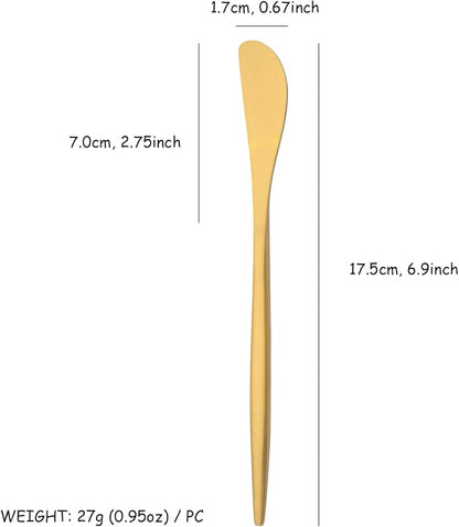 10 Pack Gold Cheese Spreader Knife, Uniturcky Stainless Steel Butter Spreader - Image 6