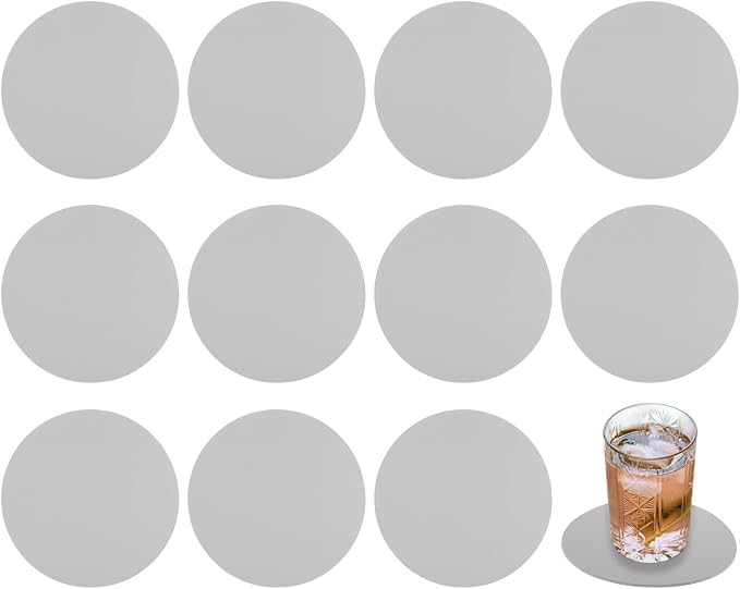 uxcell Round Faux Leather Coasters 4 Inch, Drink Coasters Suit by uxcell