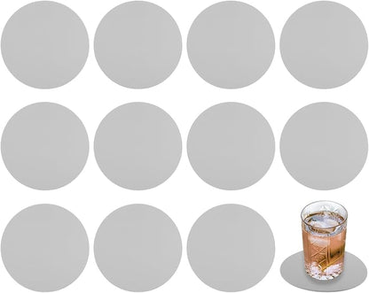 uxcell Round Faux Leather Coasters 4 Inch, Drink Coasters Suit by uxcell