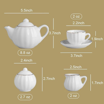Sweejar Porcelain Tea Set for Little Girls, Kitchen Toys Tea Party Set for Kids - Image 6