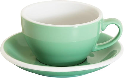 Loveramics Cappuccino Cup with Saucer, 8 oz Ceramic Coffee cup with Round Bottom by LoveramicsUSA