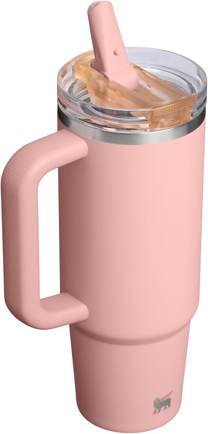 STANLEY Quencher ProTour Flipstraw Tumbler, 30 oz, Peach Rose | Built-In Straw - Image 3