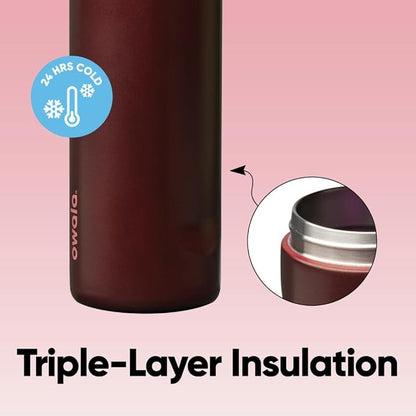 Owala FreeSip Stainless Steel Water Bottle 24 oz Black Cherry - Image 5