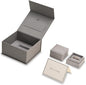 Oirlv Ring Gift Box with Lid Magnetic Gray Boxes for Wedding Proposal Gift Birthday Present with Card(Gray)
