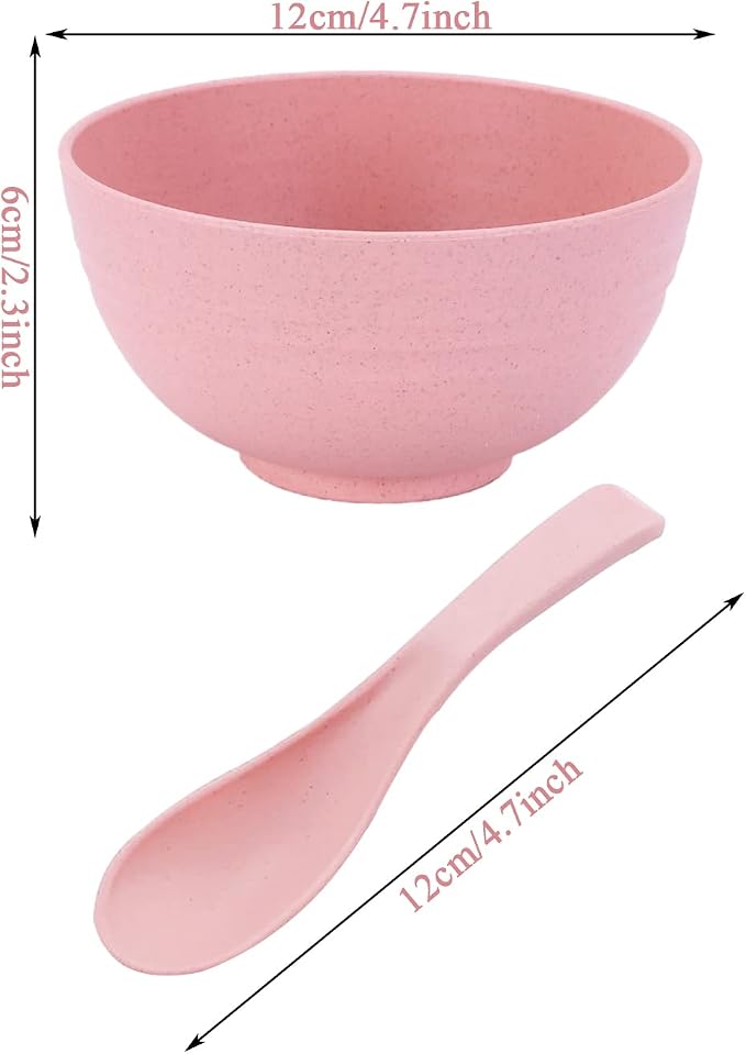 8 OZ Small Bowls Set Cereal Bowls Wheat Straw Bowl Assorted Color Dessert Bowls - Image 2