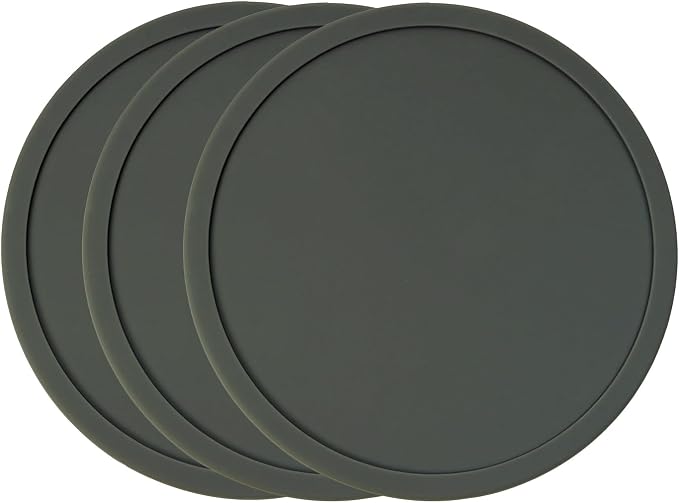 ONLYKXY 3 Pieces 3.93 Inch Silicone Coasters, Round Coasters by Unknown