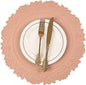 Noctiflorous Round Faux Leather 15 Inch Placemats Set of 6 Waterproof Wipeable Heat Resistant Tablemat for Dining Table Kitchen Non Slip Oilproof Table Place Mat for Indoor Outdoor(Pink, 6)