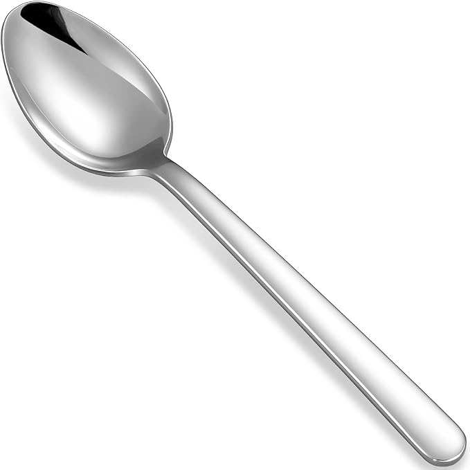 Premium Aline 4-Piece 7.4-Inch Dinner Spoon Set | 18/10 Stainless Steel Dinner by KEAWELL