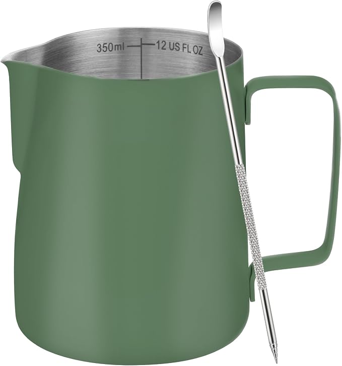 Amrules Milk Frothing Pitcher, 12 oz Milk Frother Cup by Amrules