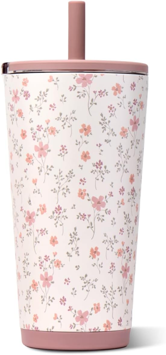 HydroJug Everyday Tumbler 20 oz, Ceramic-Lined Straw Cup, Magnolia | Vacuum - Image 2