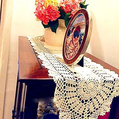Laivigo Handmade Crochet Lace Oval Lucky Flower Tablecloth Table Runner Doilies - Image 5