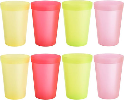 Blwan 8-Pack Small 8.5oz Plastic Cups, BPA-Free Reusable Juice Cups, Microwave by Unknown