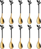 AnSaw Elegant Black & Gold Leaf Coffee Spoons by AnSaw