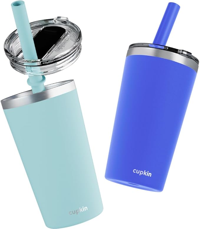 CUPKIN Toddler Tumblers, The Original 12 oz Stackable Stainless Steel Cups by CUPKIN