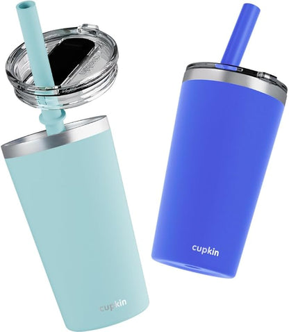 CUPKIN Toddler Tumblers, The Original 12 oz Stackable Stainless Steel Cups by CUPKIN