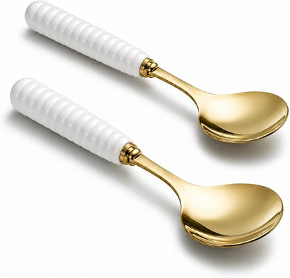 Portmeirion Sophie Conran Gold Salad Server Set | 2-Piece Flatware Serving by Portmeirion