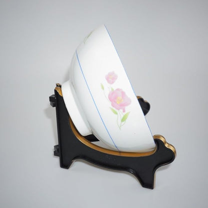 Artliving Display Stand Easel Bowl Stand for Display Large Deep Bowls, Platters and Deep Dishes Black Gold